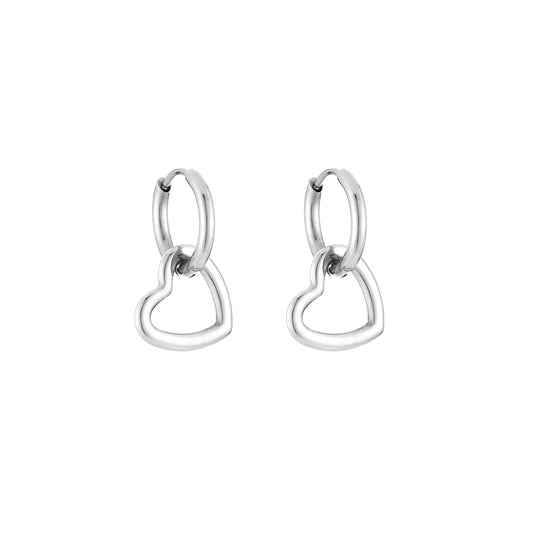Oorbellen met hart hanger