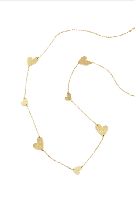 Lange ketting met hartjes