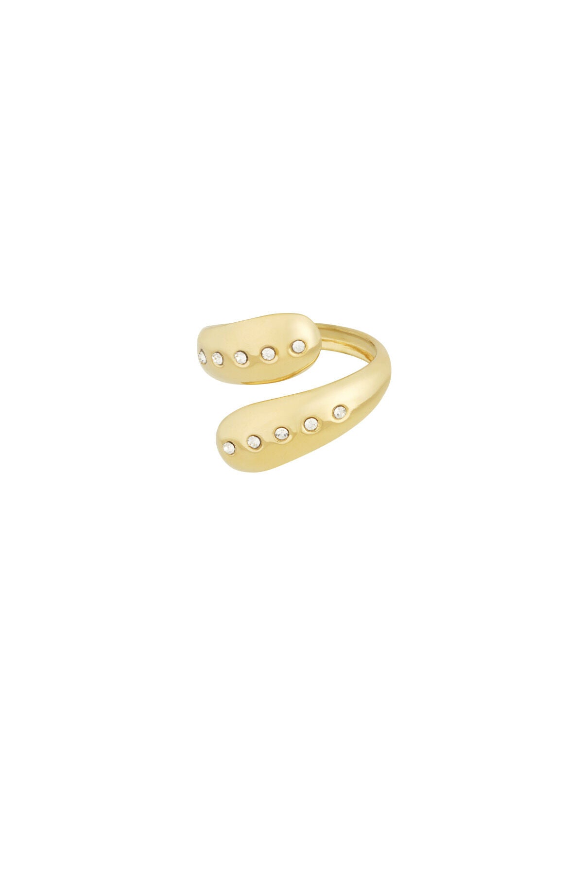 Dubbele ring met steentjes