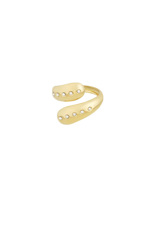 Dubbele ring met steentjes