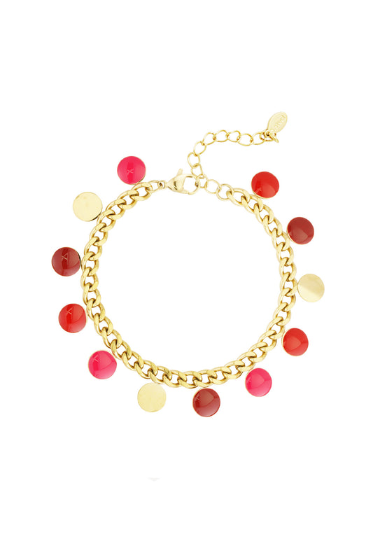 Red coins armband