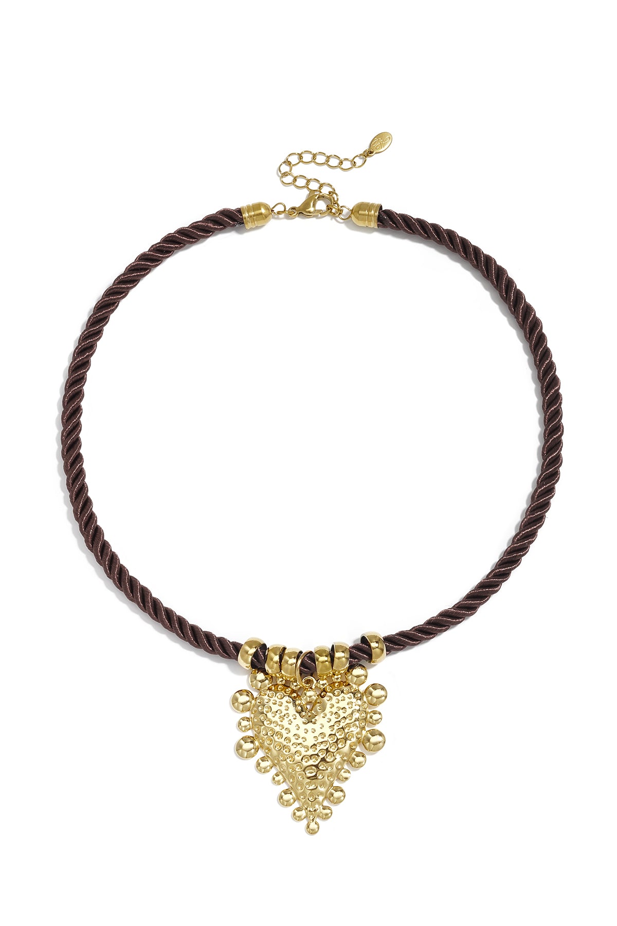 Bruine ketting met chunky hart