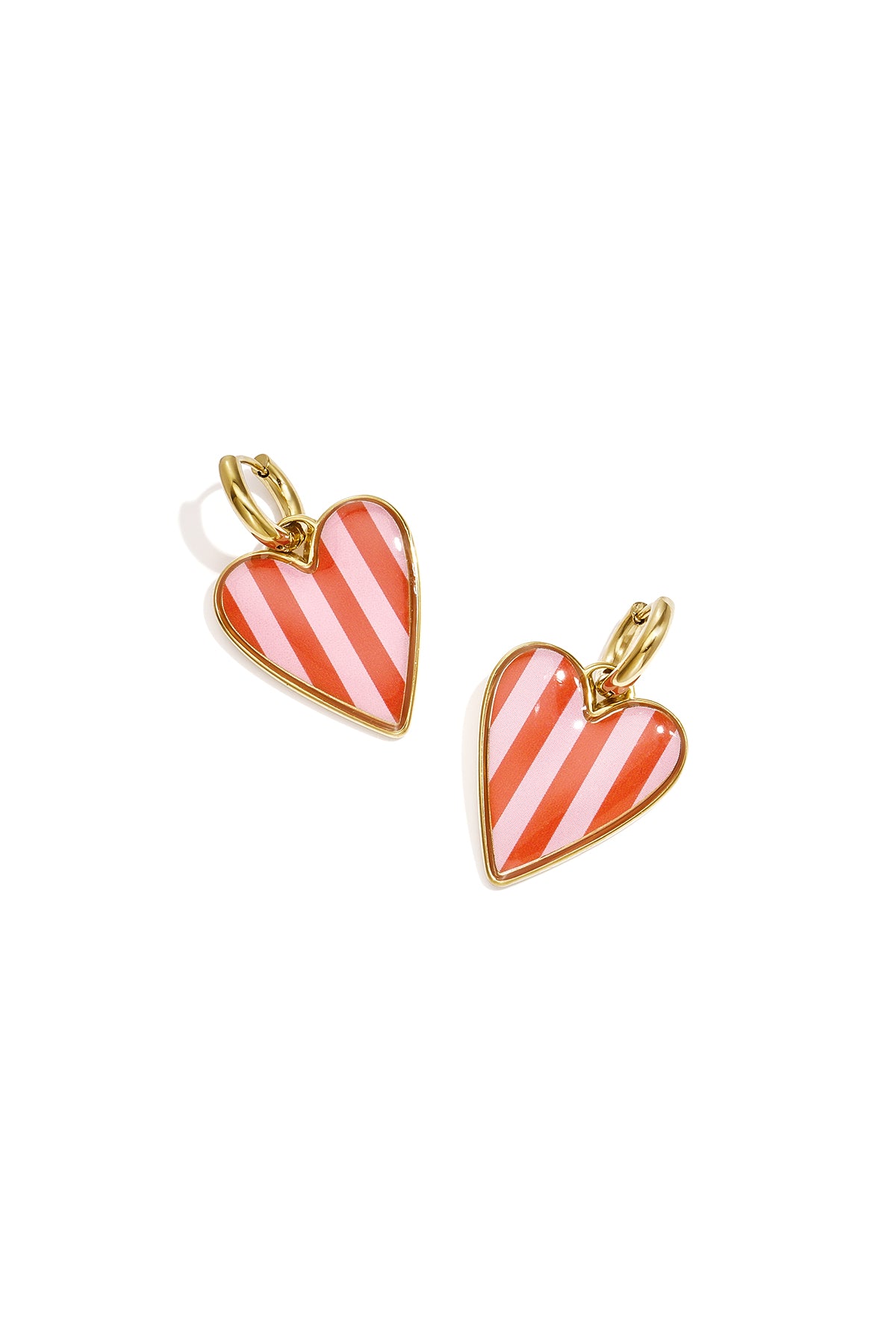 Stripe heart oorbellen
