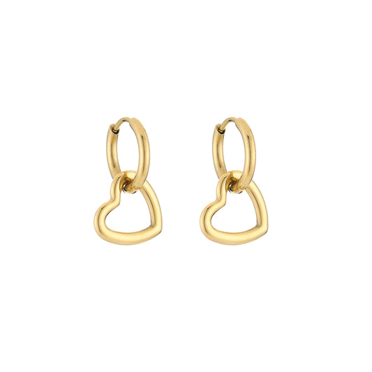 Oorbellen met hart hanger