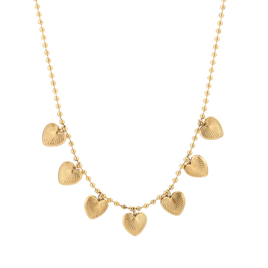 Charms ketting met hartjes