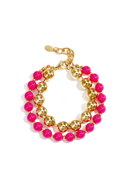Duo kralen armband roze