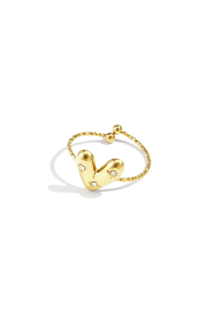 Ring met parel hart