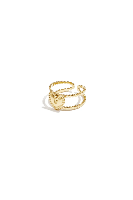 Dubbele ring met hart