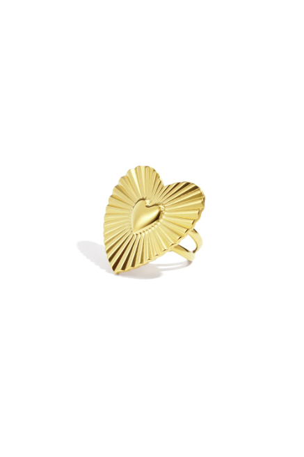 Statement ring strepen hart