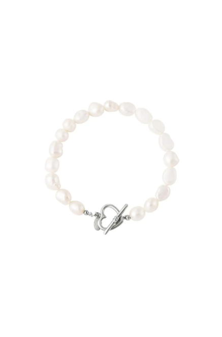 Parel armband hart sluiting