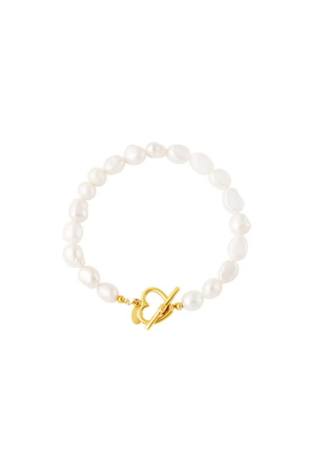 Parel armband hart sluiting