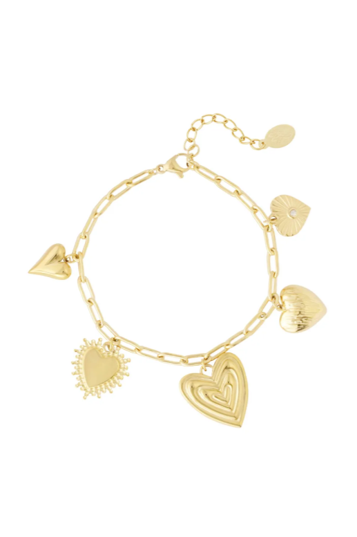 Bedelarmband hartjes