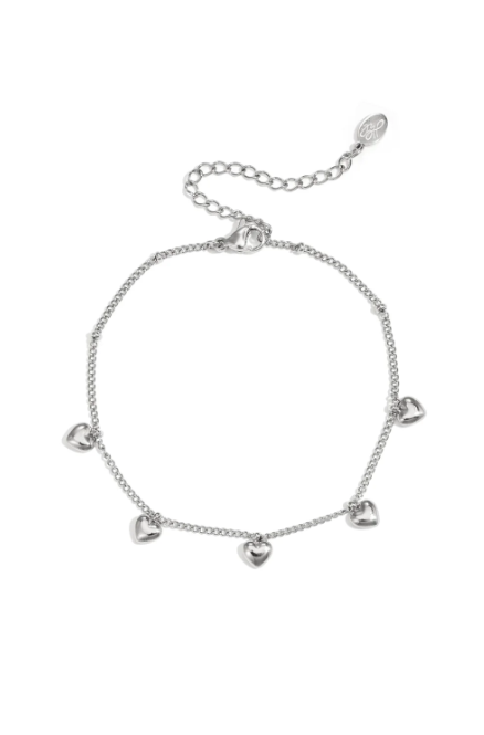 Mini hangende hartjes armband