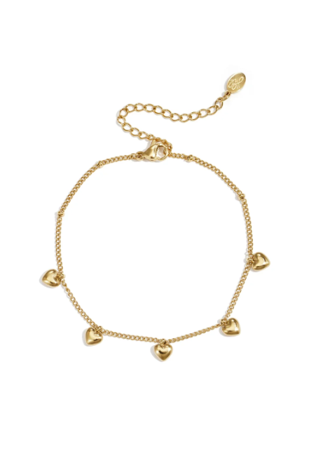 Mini hangende hartjes armband