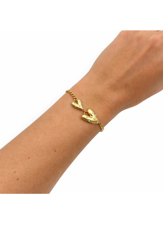 Parel hart armband