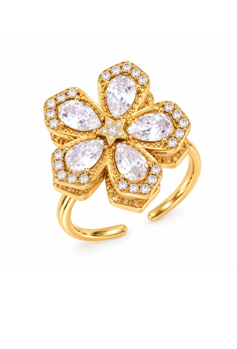 Flower spinner ring